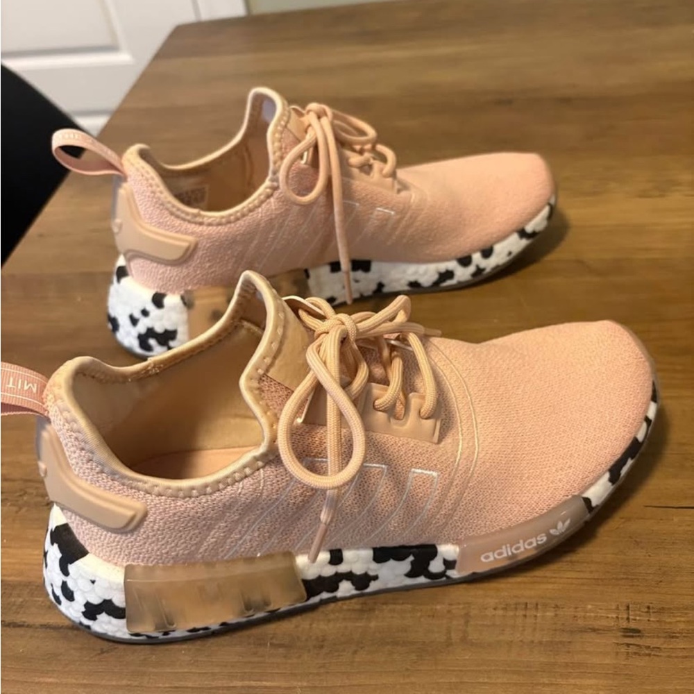 Adidas Peach Sneakers with Black and White Sole